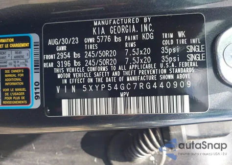 2024 Kia Telluride Sx from USA, damaged, VIN 5XYP54GC7RG440909